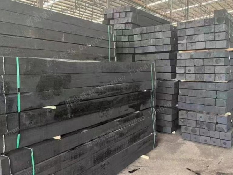 Railway wooden sleepers